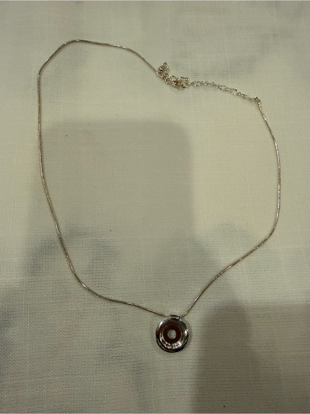 Polished Silver Circular Magnetic Pendant Necklace - Minimalist Women's Jewelry